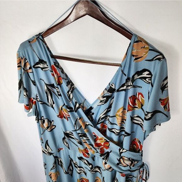 Maggy London Faux Wrap Tulip Dress Size 22 - Picture 5 of 16